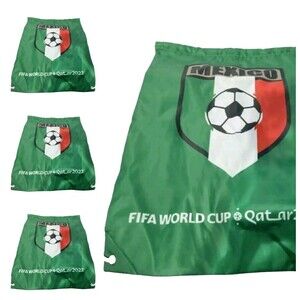 4-pack FIFA World Cup 2022 MEXICO Sling Bag 17x13.5 Soccer Drawstring Backpack